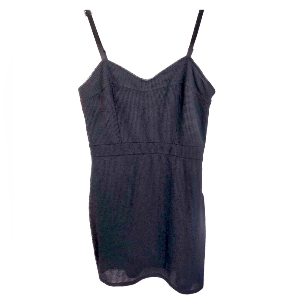 MIss L❤️VE waffle side zip black mini dress